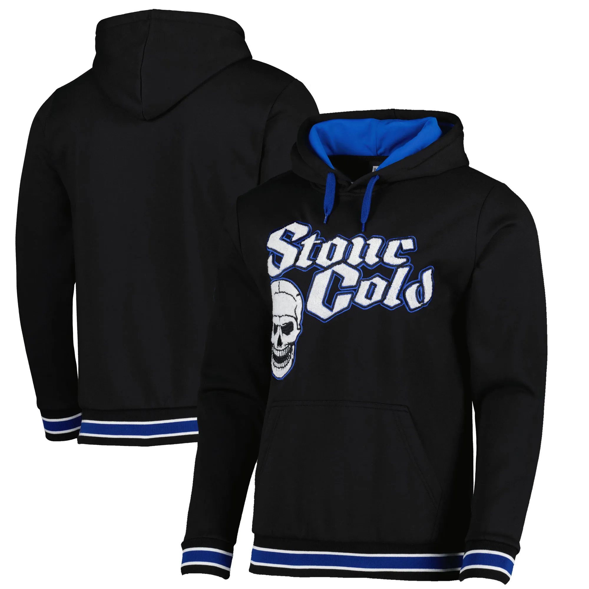 Men's Black "Stone Cold" Steve Austin Chenille Logo Pullover Hoodie sold by WWE