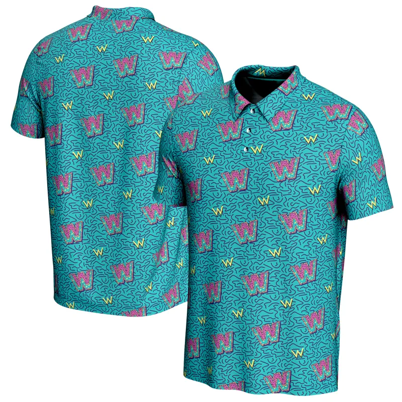 Men's ProSphere Teal WWE 90s Polo sold by WWE