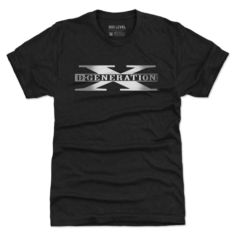 Men's 500 Level  Heather Black D-Generation X Logo Premium Tri-Blend T-Shirt sold by WWE