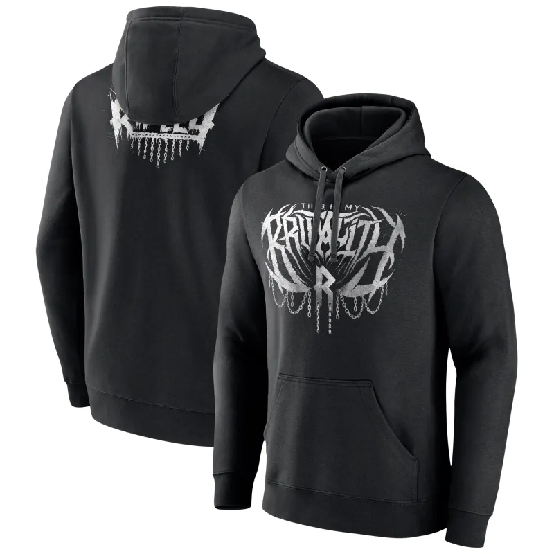 Men's Black Rhea Ripley This Is My Brutality Pullover Hoodie sold by WWE
