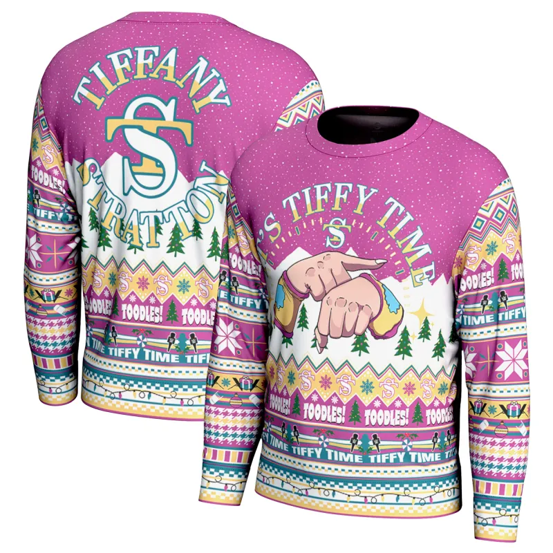 Men's ProSphere Pink Tiffany Stratton Holiday Sweater sold by WWE