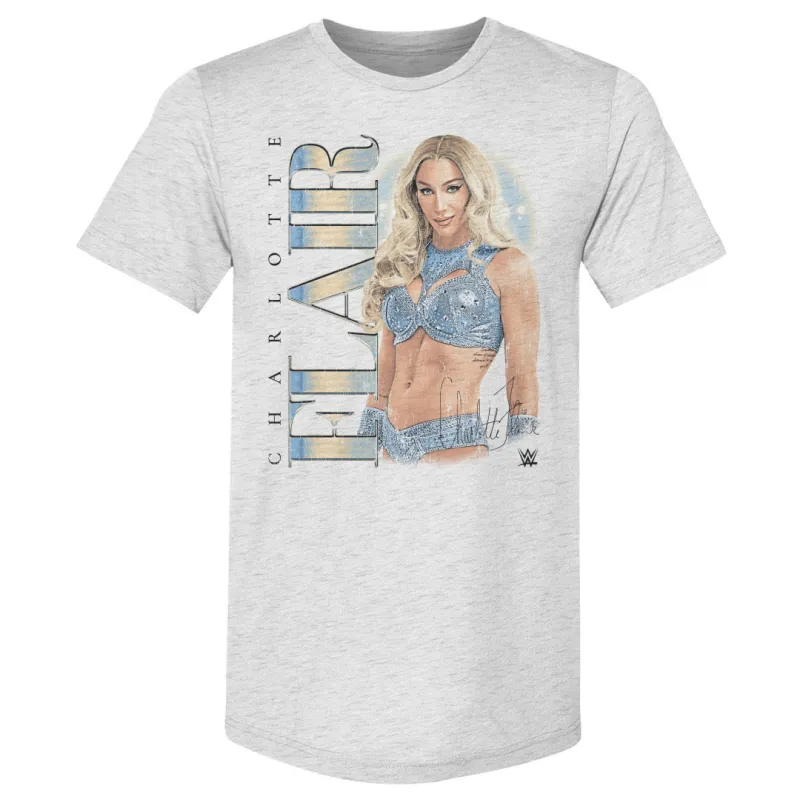 Men's 500 Level Ash Charlotte Flair Vintage Tri-Blend T-Shirt sold by WWE