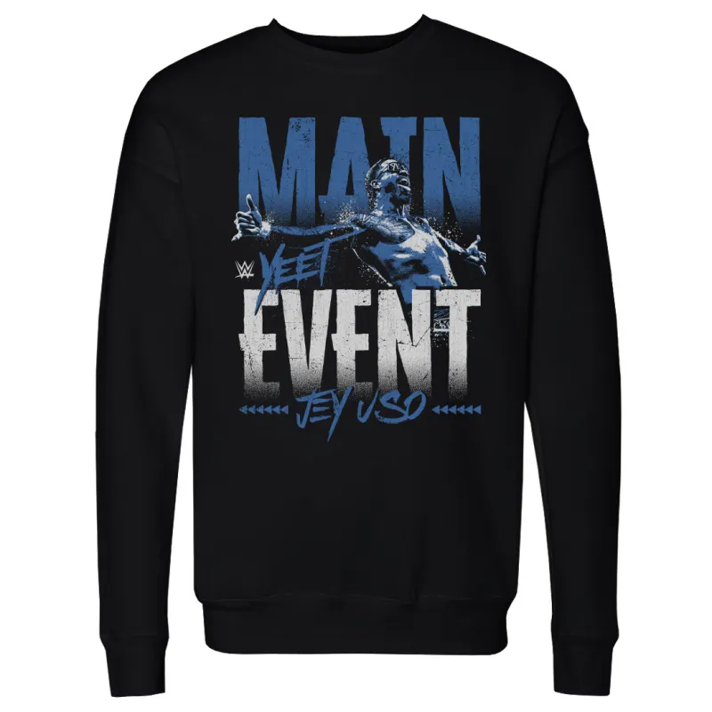 Men's 500 Level Black Jey Uso Main Event Pullover Sweatshirt sold by WWE
