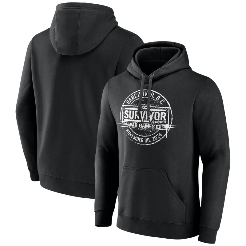 Men's Fanatics Black Survivor Series War Games 2024 Circle Logo Pullover Hoodie sold by WWE