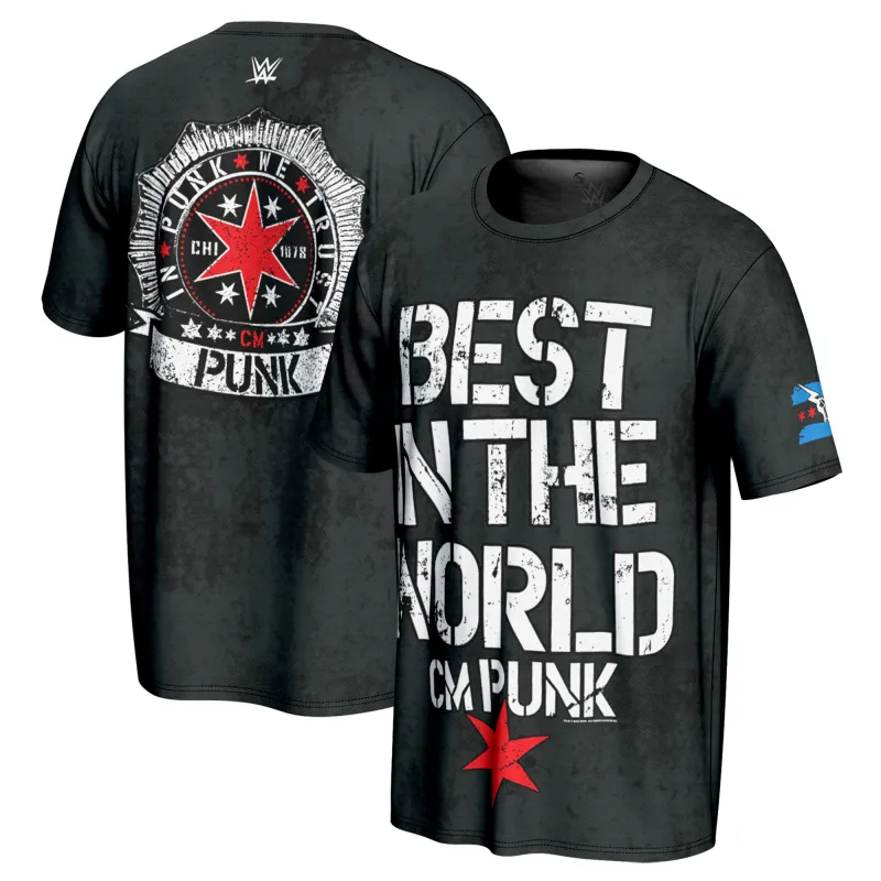 Men's ProSphere Black CM Punk In Punk We Trust T-Shirt sold by WWE