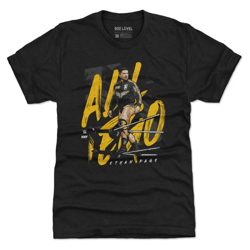 Men's 500 Level  Heather Black Ethan Page All Ego Premium Tri-Blend T-Shirt sold by WWE