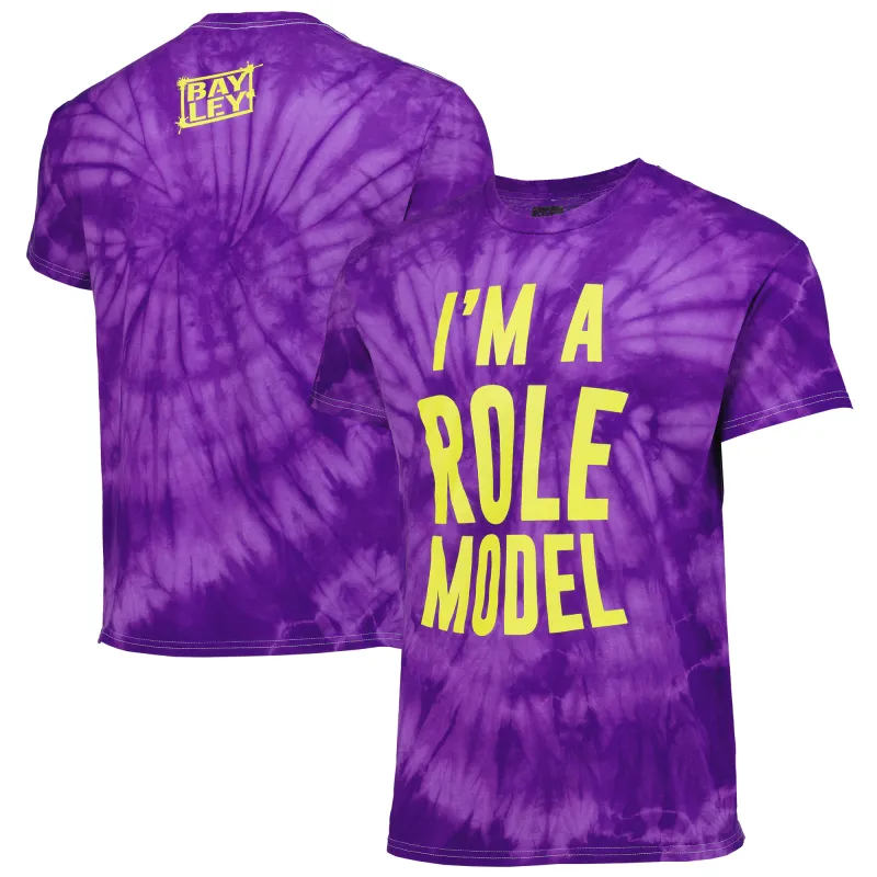 Men's Purple Bayley I'm A Role Model Tie-Dye T-Shirt sold by WWE