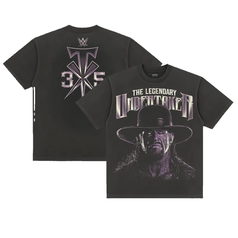 Men's Black The Undertaker 35 Years Close-Up Boxy T-Shirt sold by WWE