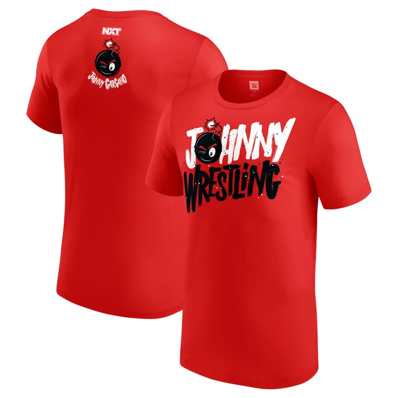 Men's   Red Johnny Gargano NXT Debut Authentic T-Shirt sold by WWE