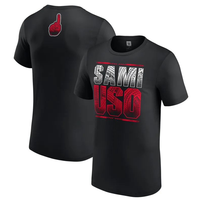 Men's Black Sami Zayn Sami Uso T-Shirt sold by WWE