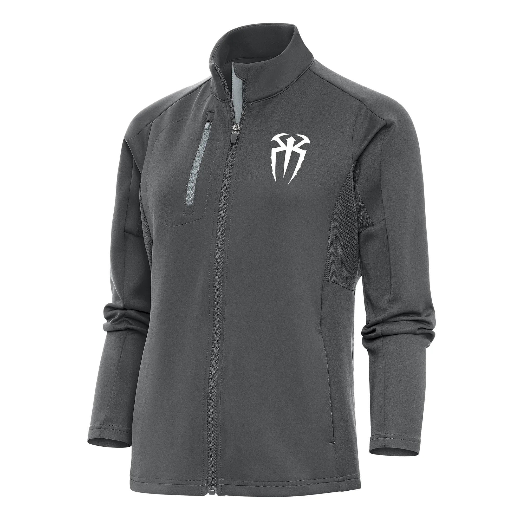 Women's Antigua Charcoal/Silver Roman Reigns Generation Full-Zip Jacket sold by WWE