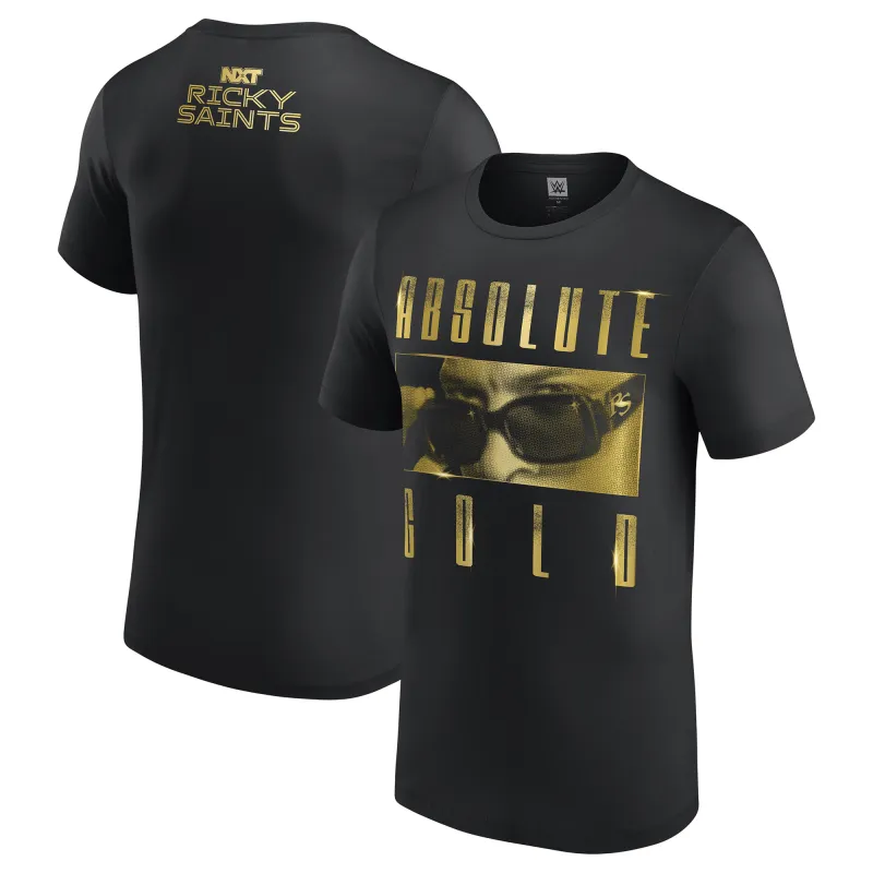 Men's Black Ricky Saints Absolute Gold T-Shirt sold by WWE