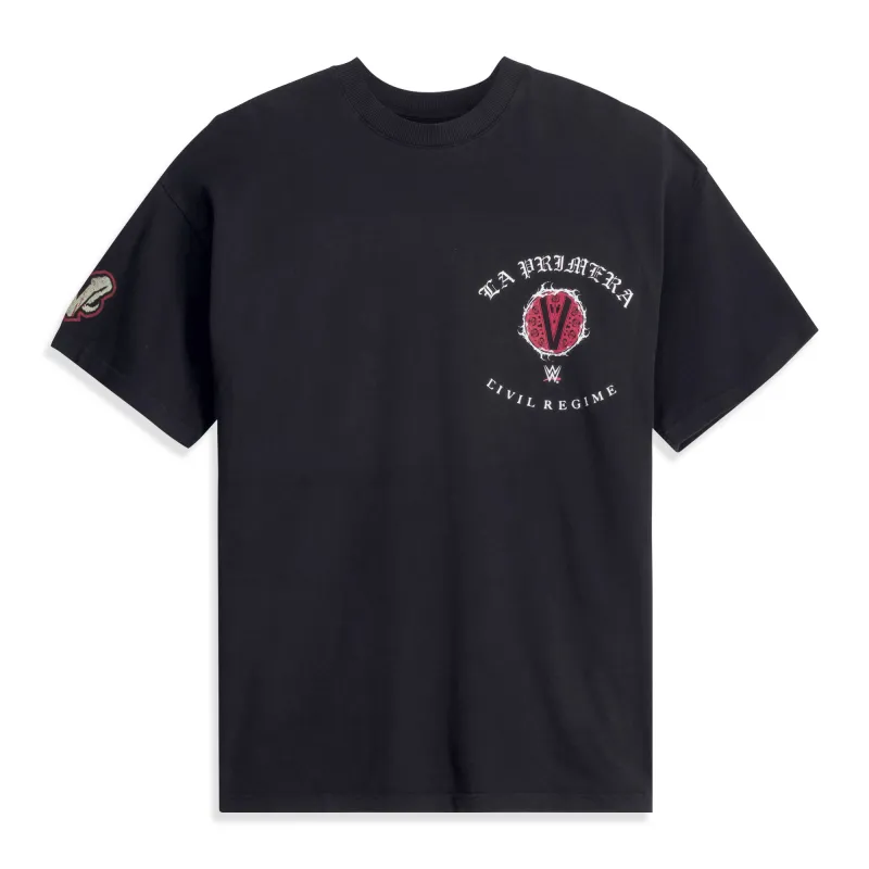 Men's Black Stephanie Vaquer Civil Regime La Primera T-Shirt sold by WWE