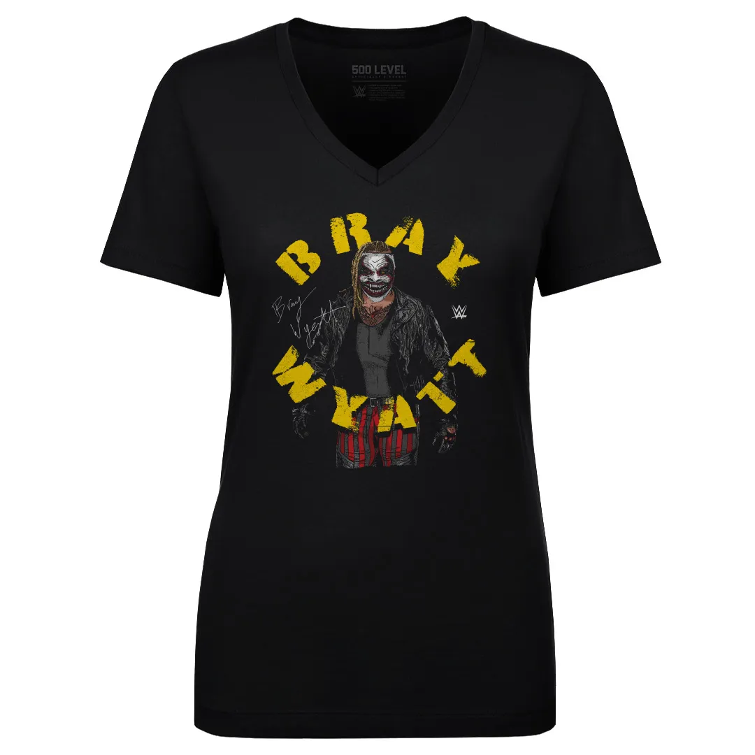 Women's 500 Level Black Bray Wyatt Arch Name V-Neck T-Shirt sold by WWE