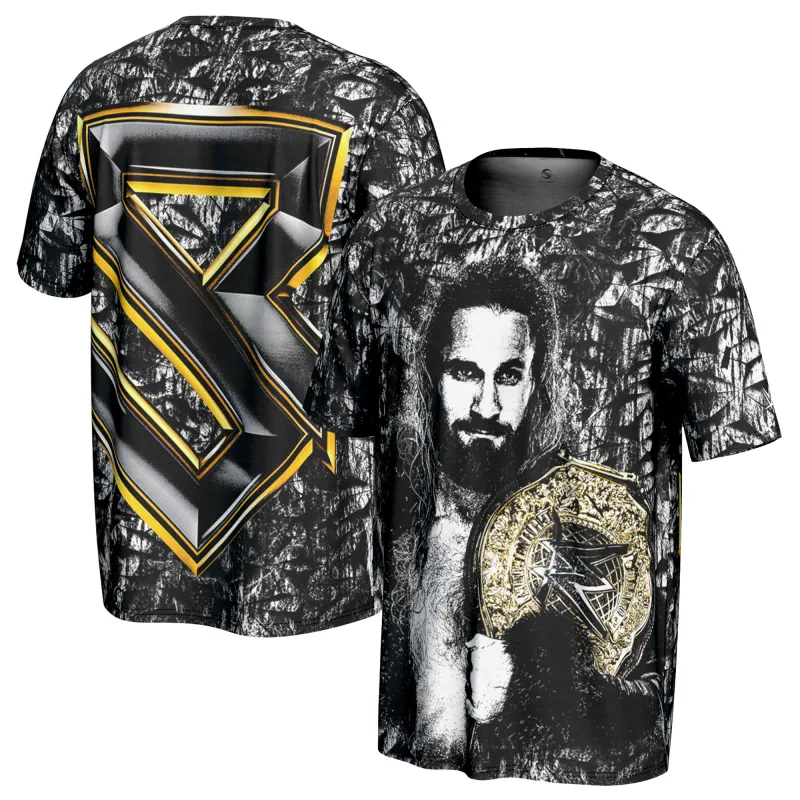Men's ProSphere Black Seth Rollins World Heavyweight Champion T-Shirt sold by WWE