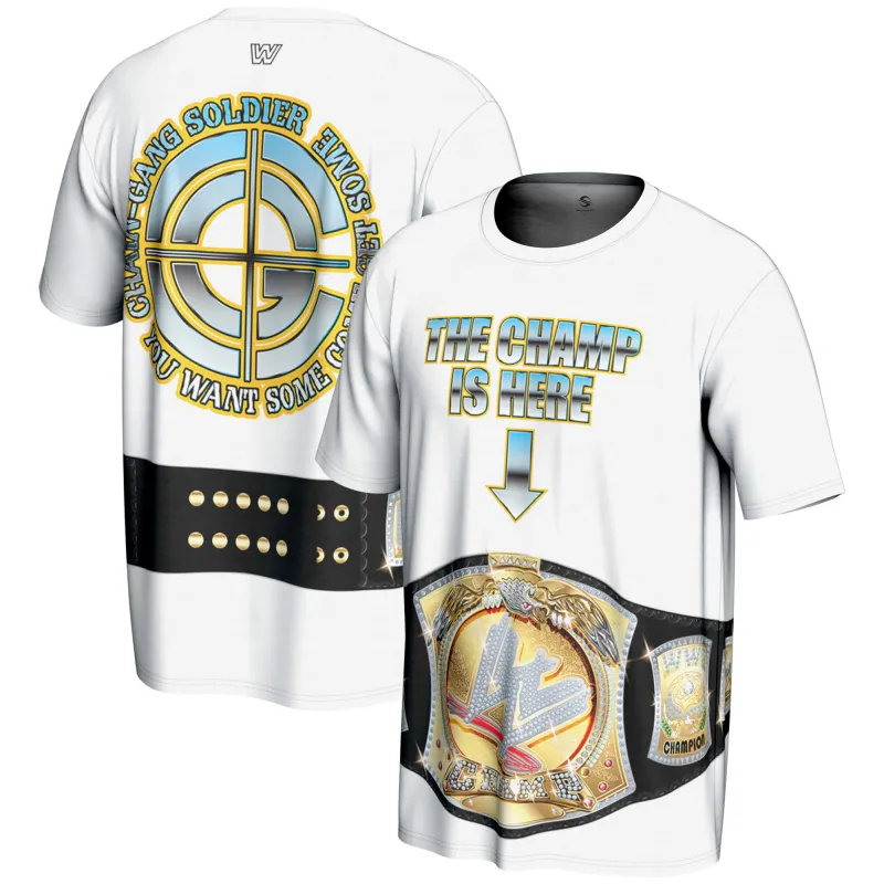Men's ProSphere White John Cena Champ Belt T-Shirt sold by WWE