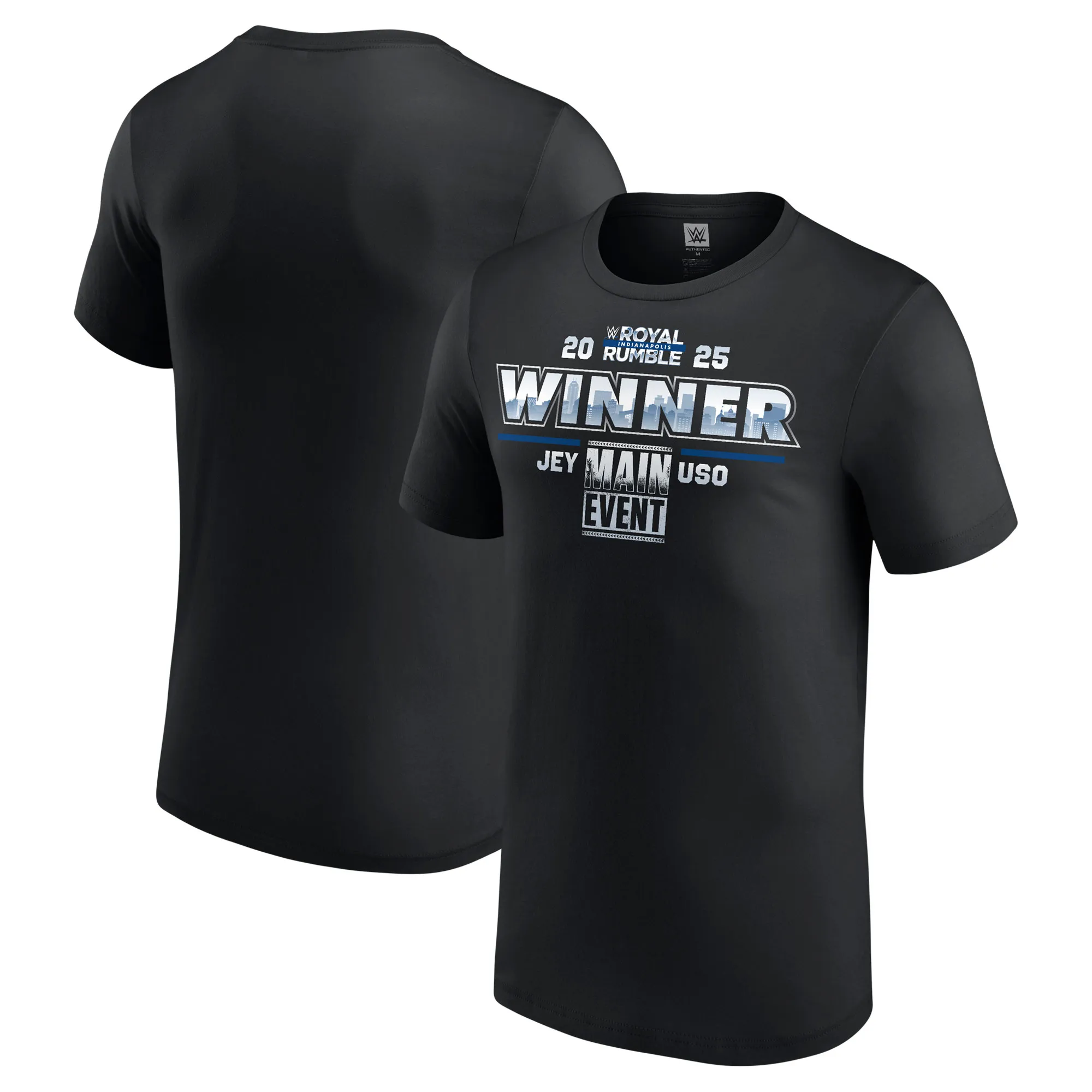 Men's Black Jey Uso Royal Rumble 2025 Winner T-Shirt sold by WWE