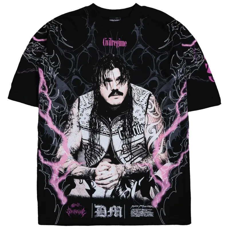 Men's  Black Dominik Mysterio Civil Regime Boxy T-Shirt made by WWE