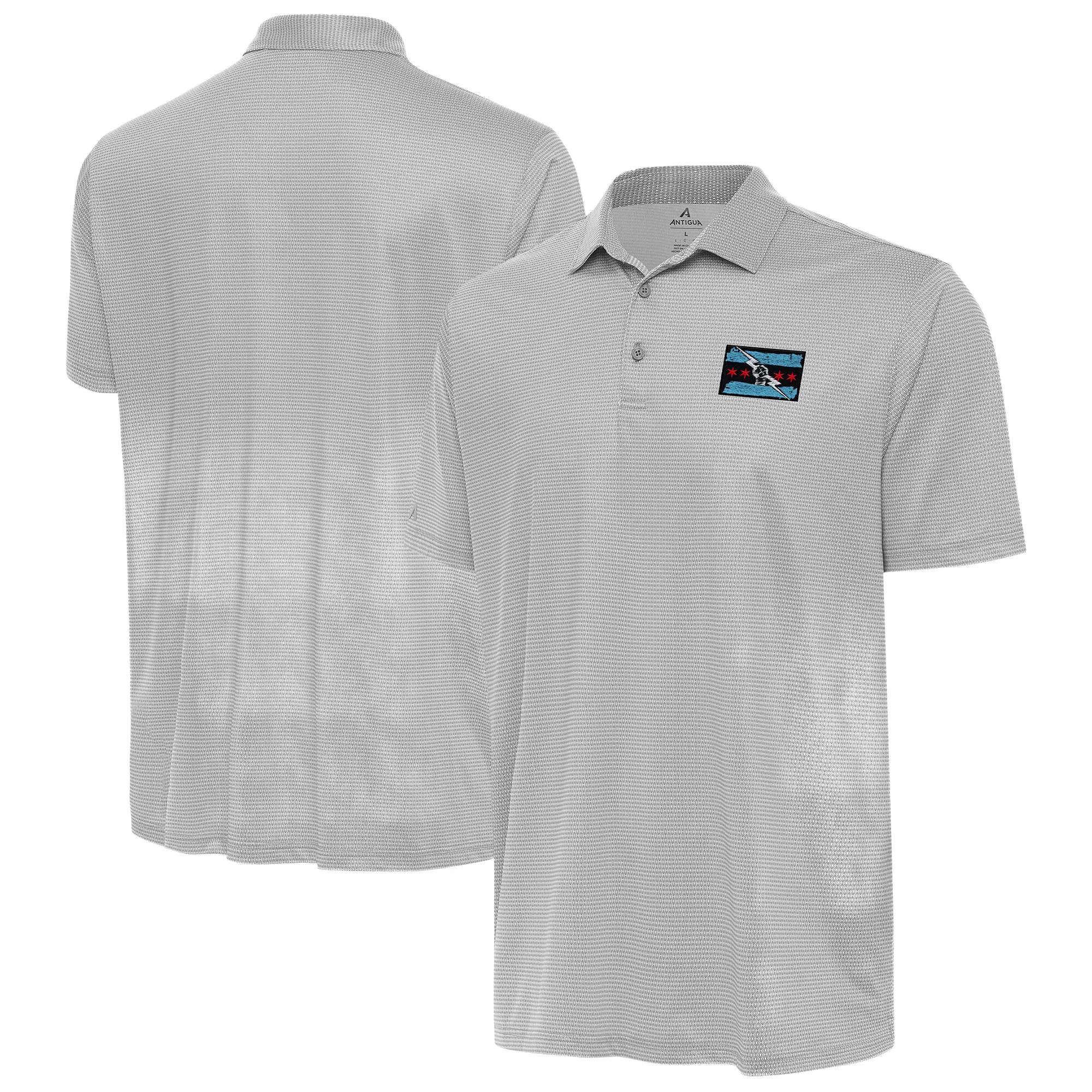 Men's Antigua Grey CM Punk Rings Polo sold by WWE
