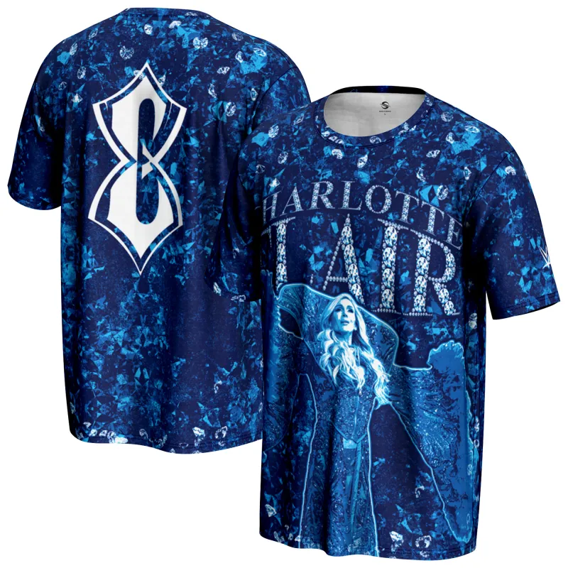 Men's ProSphere Blue Charlotte Flair Superstar T-Shirt sold by WWE