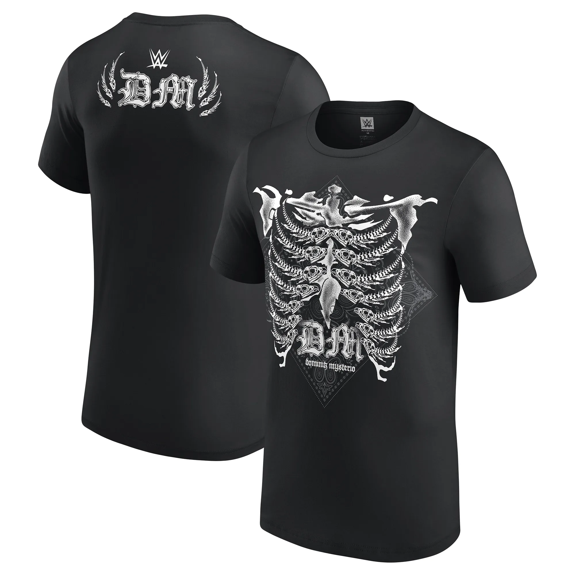 Men's Black Dominik Mysterio Bandana Rib Cage T-Shirt sold by WWE