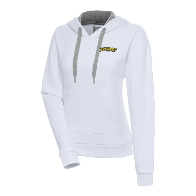 Women's Antigua White Hulk Hogan Victory Pullover Hoodie sold by WWE