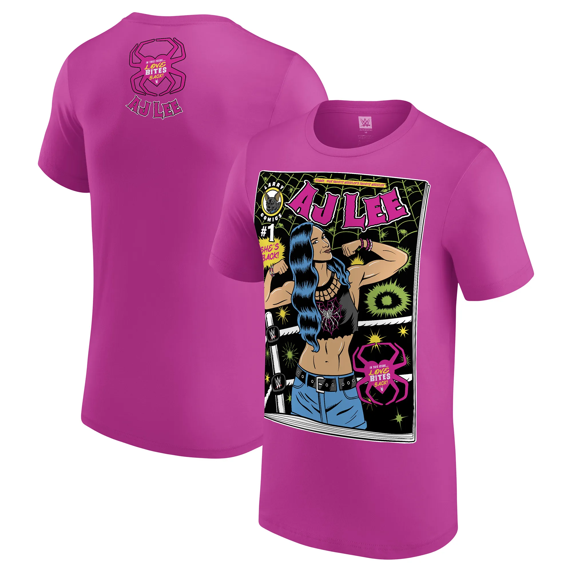 Men's Pink AJ Lee Comic T-Shirt sold by WWE