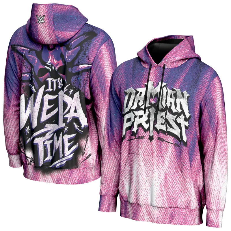 Men's ProSphere Purple Damian Priest Wepa Time Hoodie sold by WWE