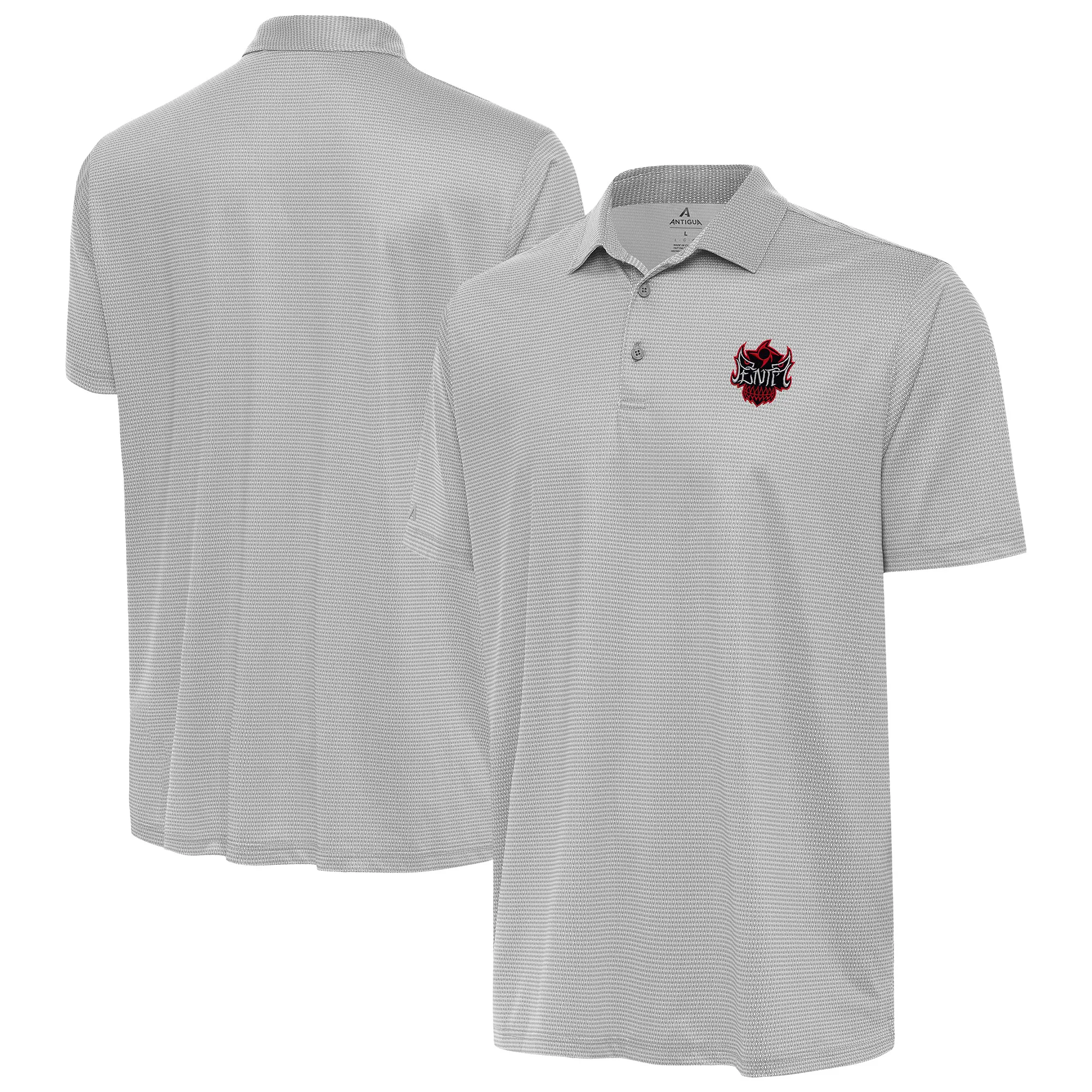 Men's Antigua Grey Penta Rings Polo sold by WWE