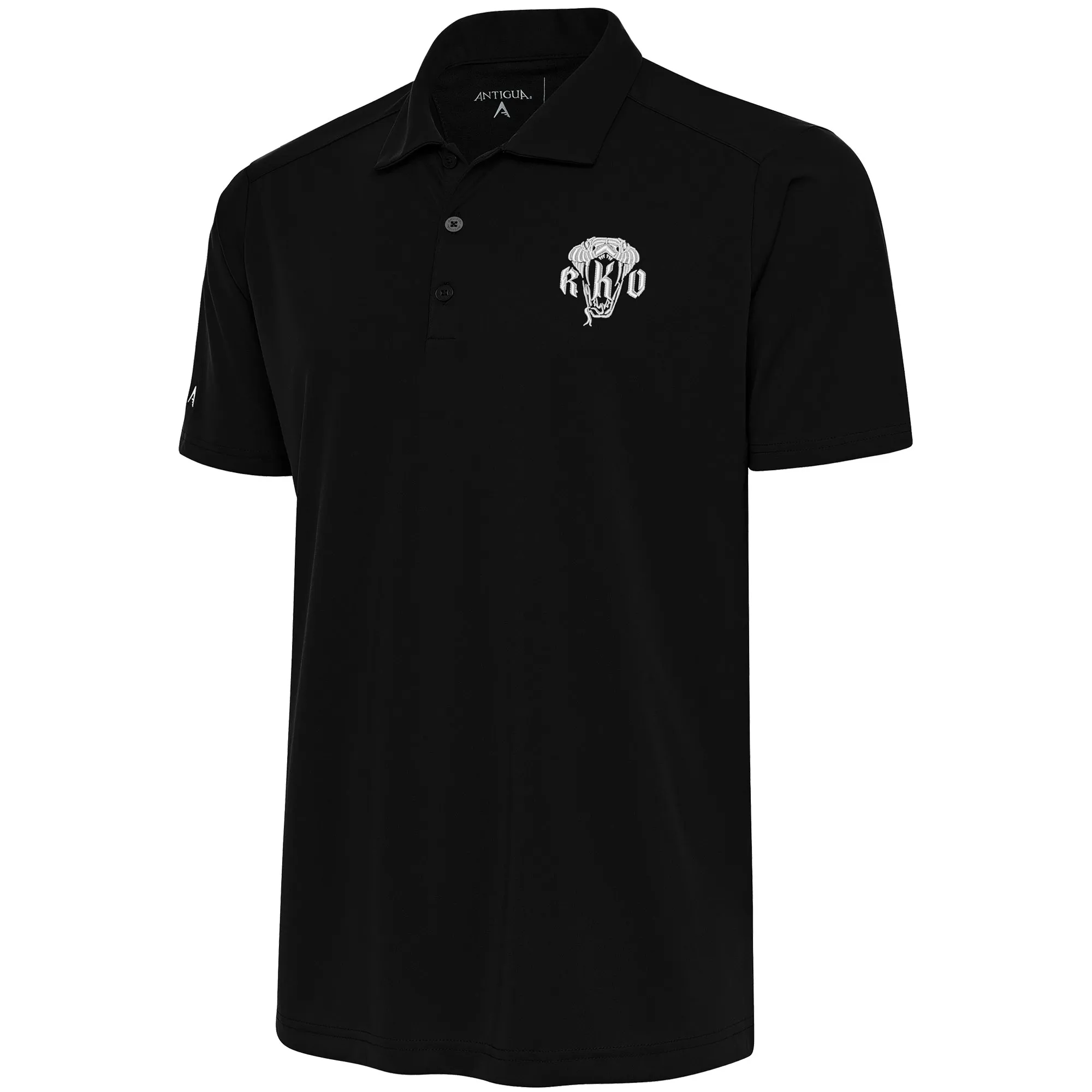 Men's Antigua Black Randy Orton Tribute Polo sold by WWE