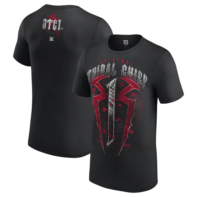 Men's Black Roman Reigns OTC1 Tribal Chief T-Shirt sold by WWE