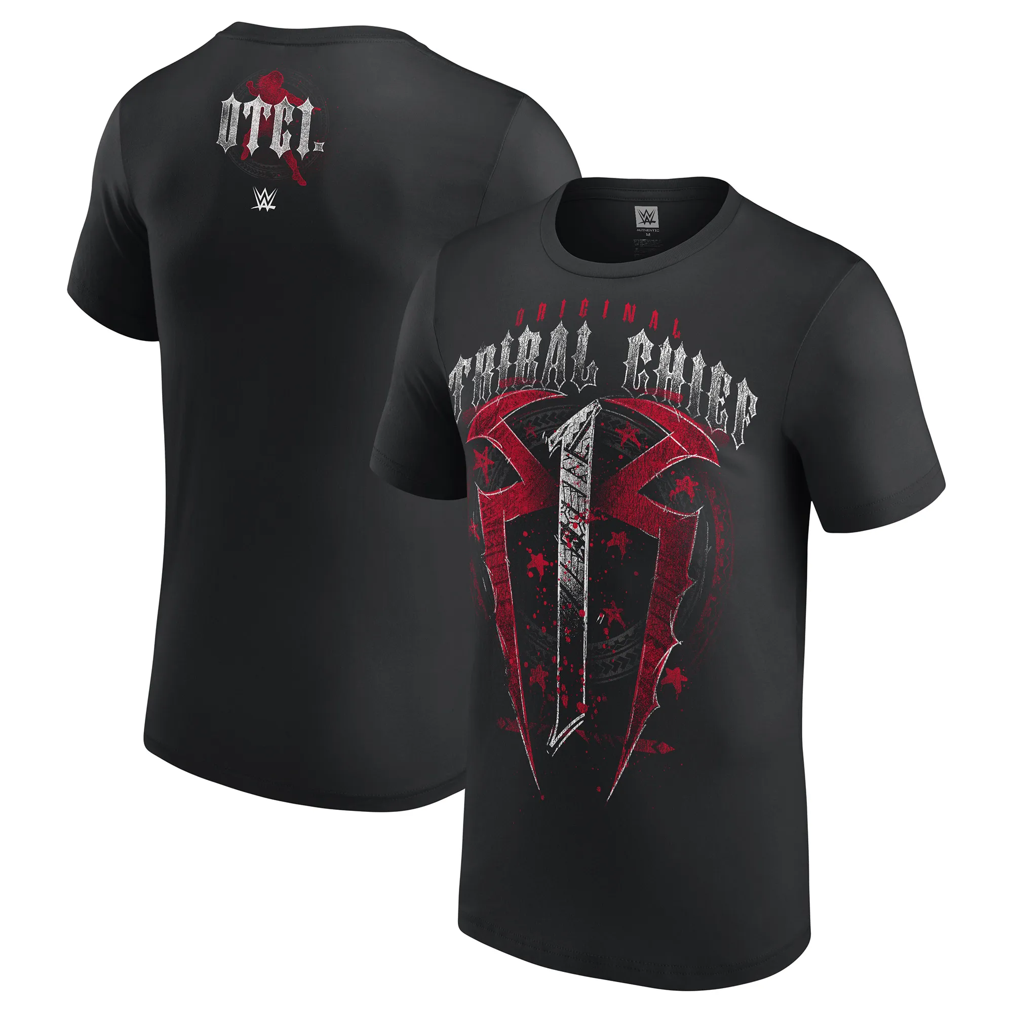 Men's Black Roman Reigns OTC1 Tribal Chief T-Shirt sold by WWE