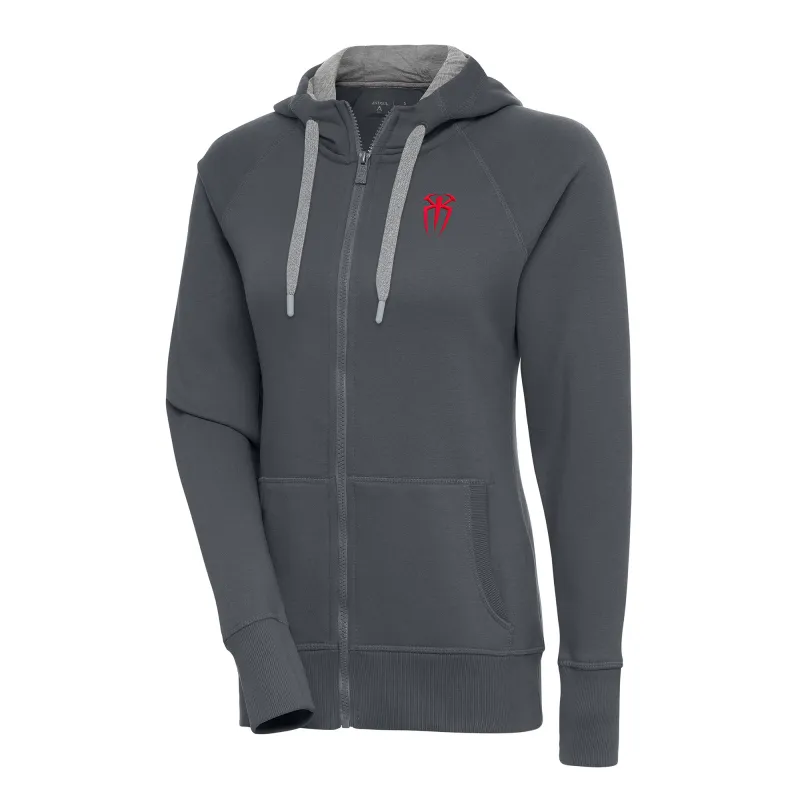 Women's Antigua Charcoal Roman Reigns Victory Full-Zip Hoodie sold by WWE