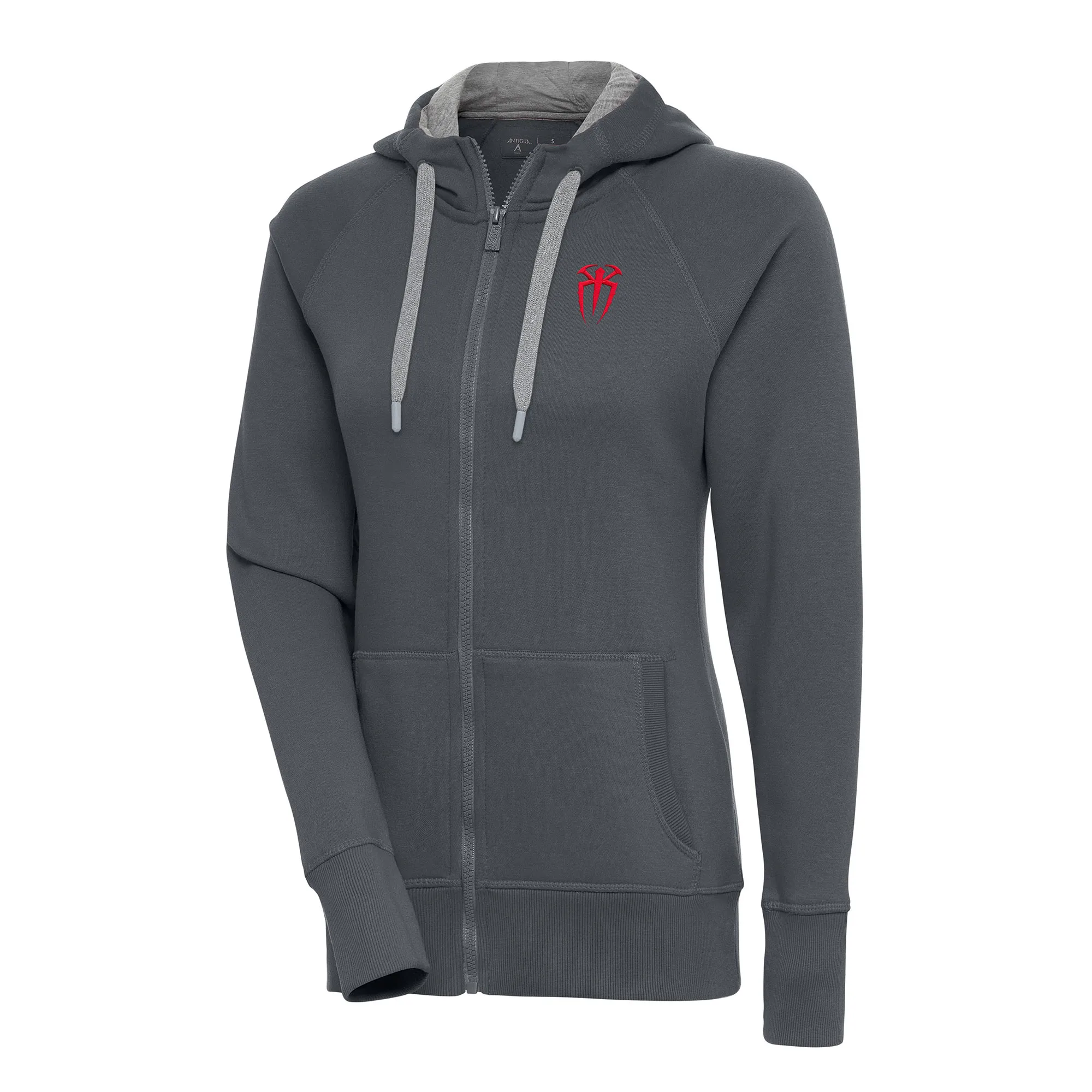 Women's Antigua Charcoal Roman Reigns Victory Full-Zip Hoodie sold by WWE