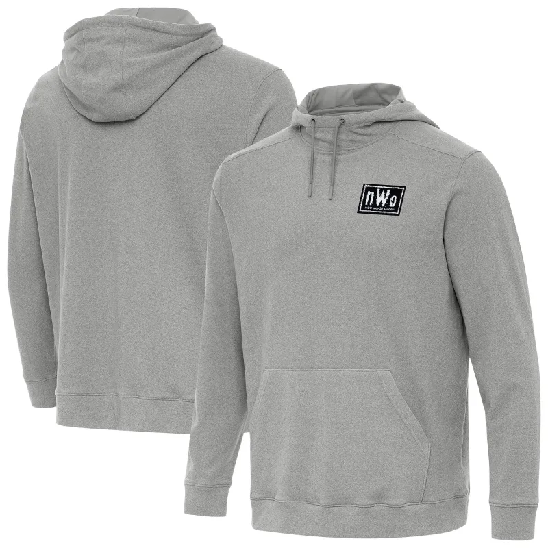 Men's Antigua Heather Gray nWo Cloud Hoodie sold by WWE