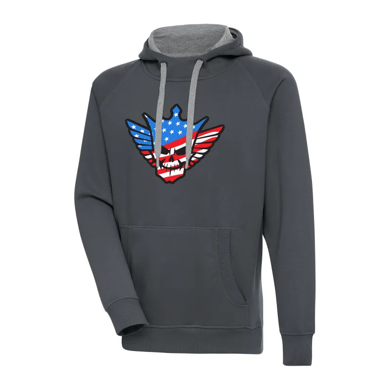 Men's Antigua Charcoal Cody Rhodes Victory Pullover Hoodie sold by WWE