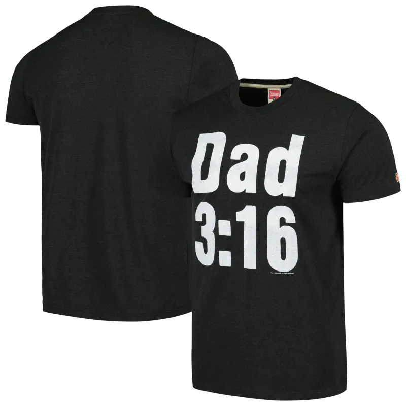 Men's Homage Heather Charcoal "Stone Cold" Steve Austin Dad 3:16 Tri-Blend T-Shirt sold by WWE