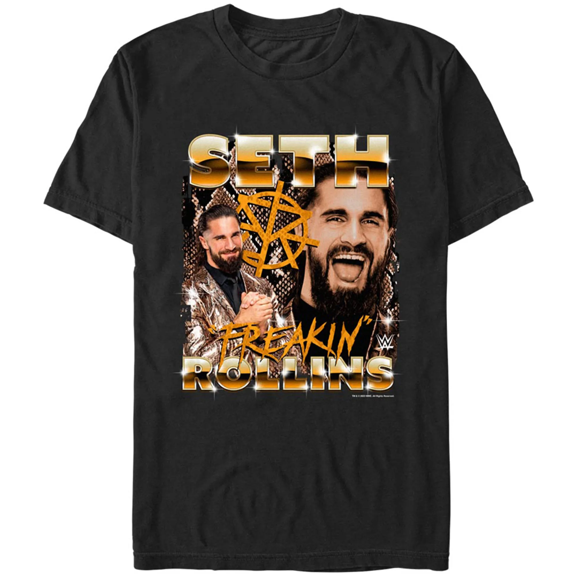 Men's Mad Engine Black Seth "Freakin" Rollins Graphic T-Shirt sold by WWE