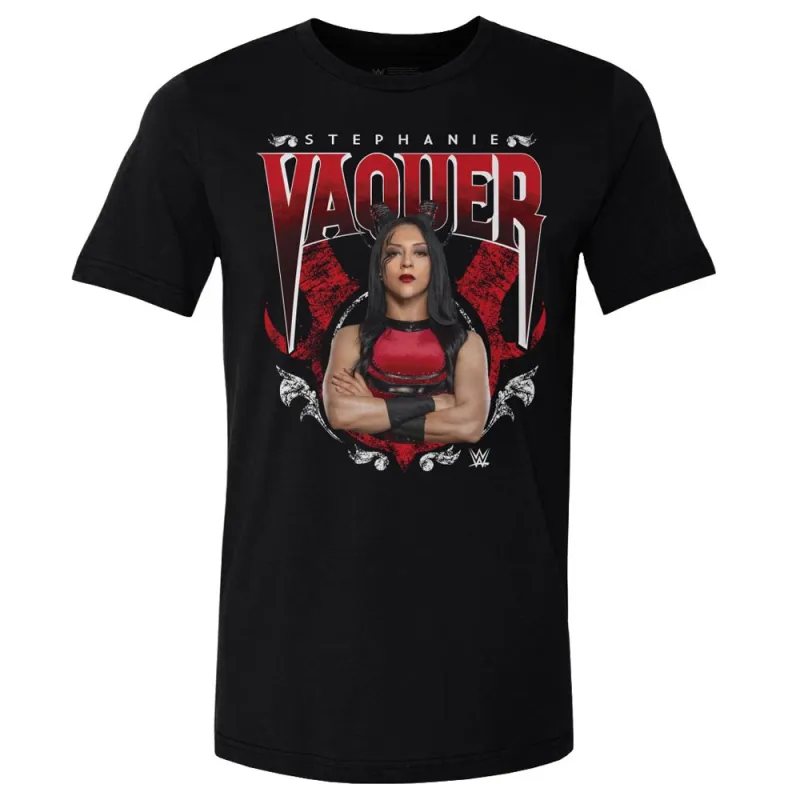 Men's 500 Level Black Stephanie Vaquer Horns T-Shirt sold by WWE