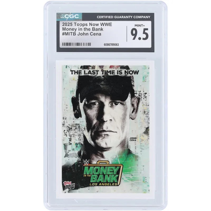 John Cena WWE 2025 Topps Now #MITB CGC Authenticated 9.5 Card sold by WWE