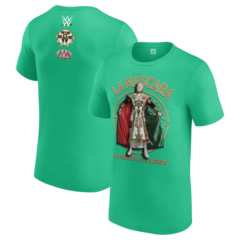 Men's Green El Hijo de Dr. Wagner Jr. AAA Superstar T-Shirt made by WWE