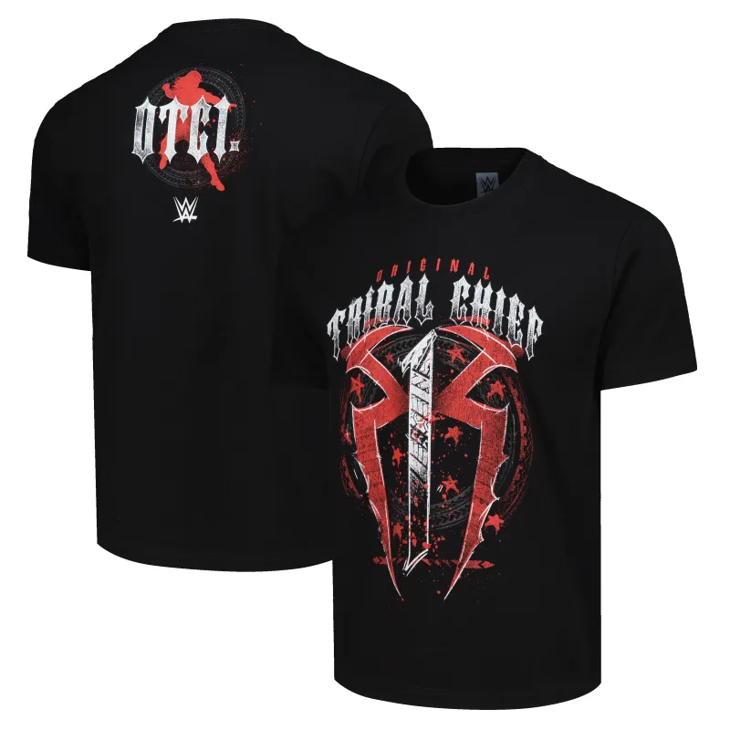 Men's Black Roman Reigns OTC1 Tribal Chief Oversized Boxy T-Shirt sold by WWE