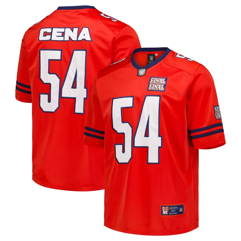 Men's Red John Cena Final Match Football Jersey sold by WWE