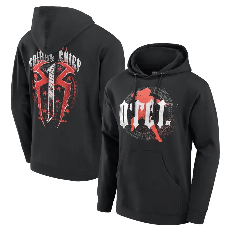 Men's Black Roman Reigns OTC1 Tribal Chief Hoodie sold by WWE