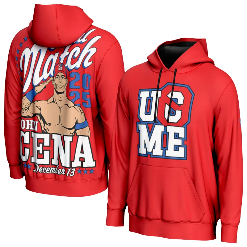 Men's ProSphere Red John Cena Final Match Hoodie sold by WWE