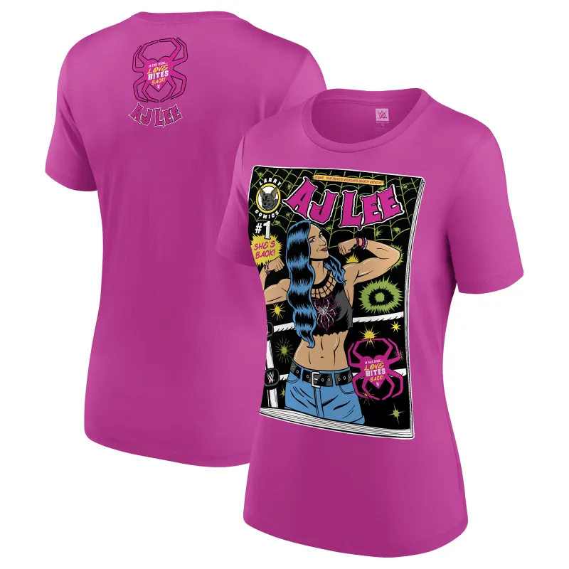 Women's Pink AJ Lee Comic T-Shirt made by WWE