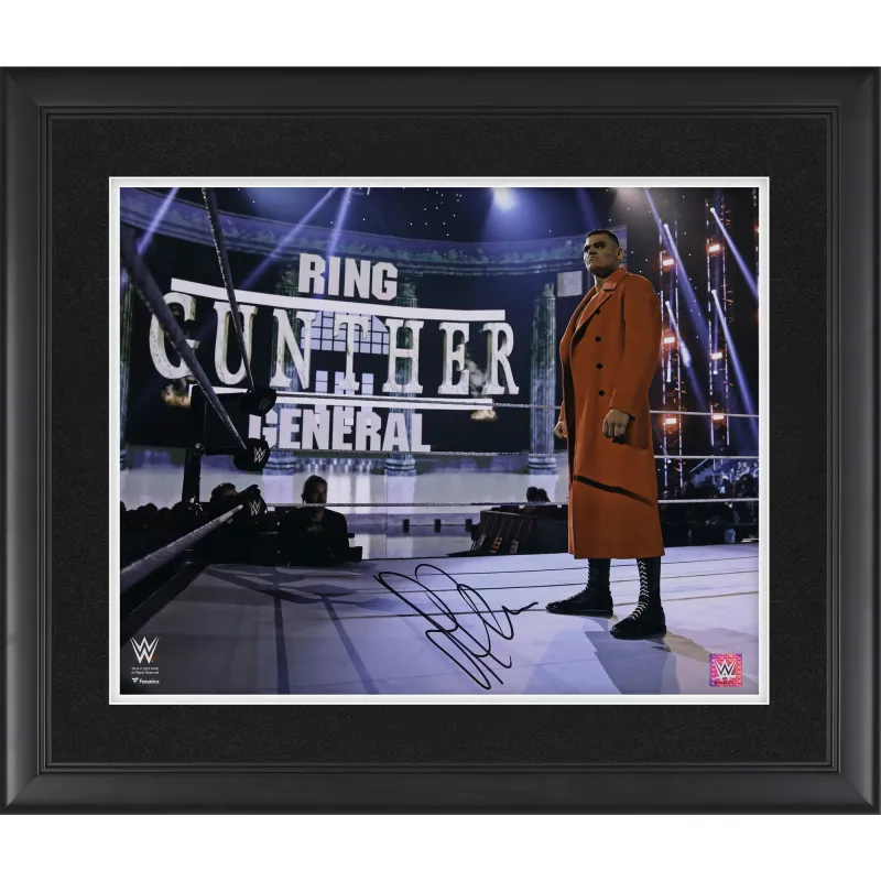 Gunther WWE Autographed Framed 16" x 20" In Ring Red Jacket Photograph sold by WWE