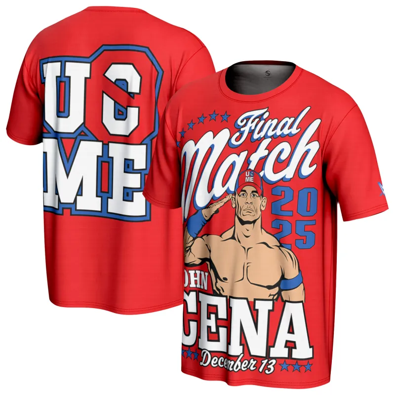 Men's ProSphere Red John Cena Final Match T-Shirt sold by WWE