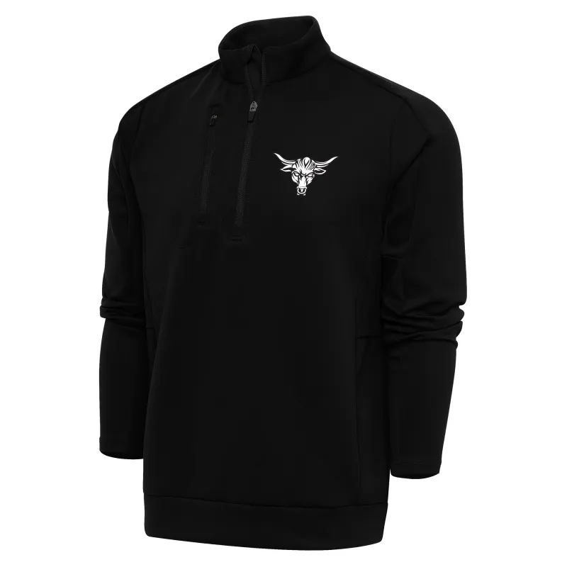 Men's Antigua  Black The Rock Generation Quarter-Zip Pullover Top made by Antigua