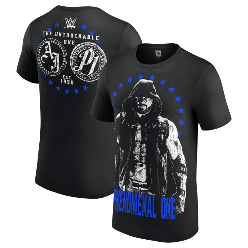 Men's Black AJ Styles Untouchable T-Shirt sold by WWE